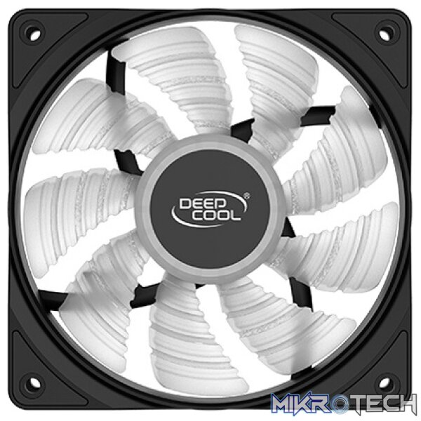 DeepCool RF120MM Case Fan With Built-in High Brightness Red LED and Powered via 4Pin Molex / 3Pin M/B Connector - Black Colour - Image 3
