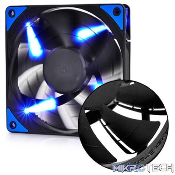 DeepCool TF120MM Case Fan With Built-in Blue LED and Unique Patented 2-Layer Blade Design - Black Colour - Image 3