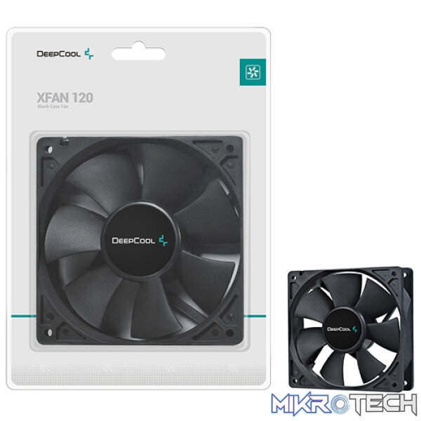 DeepCool XFAN 120mm Hydro Bearing Case Fan With Non-LED lighting with High Quality Black Material and Low-noise performance - Black Colour - Image 5