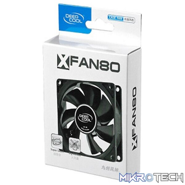 DeepCool XFAN 80mm Non-LED Case Fan With High-Quality Black Material Fan Structure and Low-Noise and Silent Operations - Black Colour - Image 4