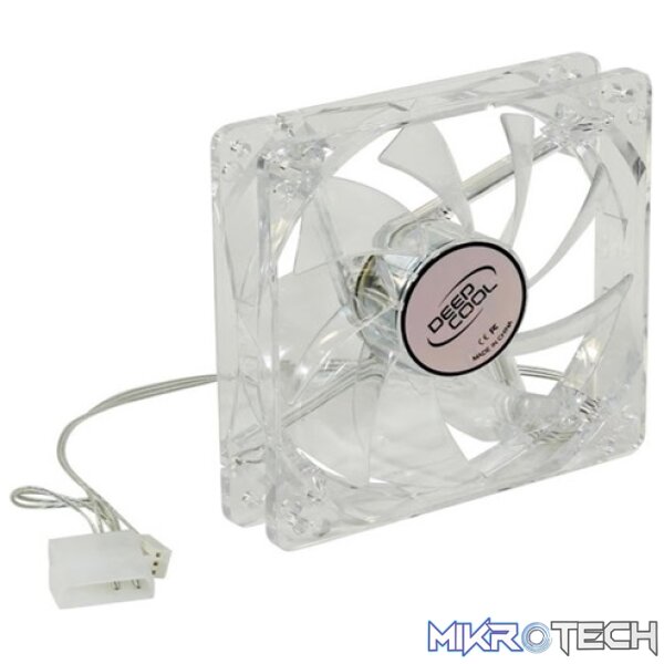 DeepCool XFAN 80mm Hydro Bearing Case Fan With Blue LED Lighting with High Quality Transparent Material and Low-noise operations - Clear Colour - Image 4