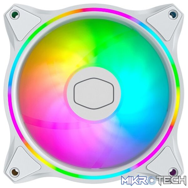 Cooler Master MasterFan MF120MM Halo Addressable RGB Case Fan with Hybrid Fan Blade Design And Smart Fan Sensor for Jam Protection - White Colour - Image 2