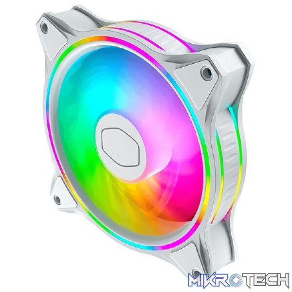 Cooler Master MasterFan MF120MM Halo Addressable RGB Case Fan with Hybrid Fan Blade Design And Smart Fan Sensor for Jam Protection - White Colour - Image 3