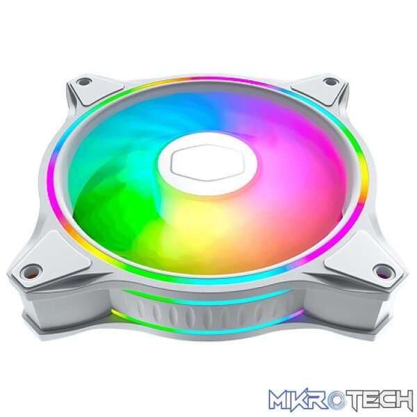 Cooler Master MasterFan MF120MM Halo Addressable RGB Case Fan with Hybrid Fan Blade Design And Smart Fan Sensor for Jam Protection - White Colour - Image 4