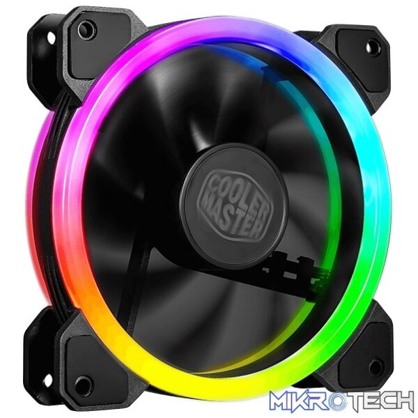 Product Cooler Master MasterFan MF120 S2 120mm Case Fan With Dual-Loop A-RGB Lighting of 16 pcs LED's and Air Balance Fan Design With Anti-Vibraion Mounting - Black Colour - Image 1