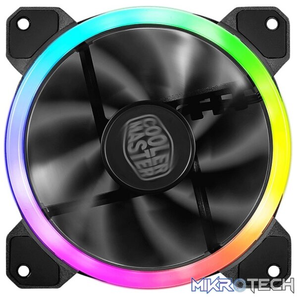 Cooler Master MasterFan MF120 S2 120mm Case Fan With Dual-Loop A-RGB Lighting of 16 pcs LED's and Air Balance Fan Design With Anti-Vibraion Mounting - Black Colour - Image 2