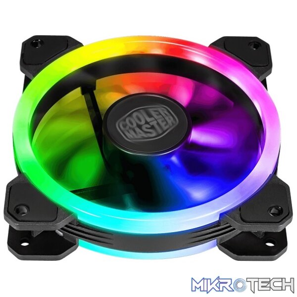 Cooler Master MasterFan MF120 S2 120mm Case Fan With Dual-Loop A-RGB Lighting of 16 pcs LED's and Air Balance Fan Design With Anti-Vibraion Mounting - Black Colour - Image 3