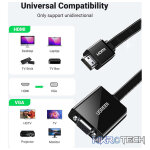 UGreen 40248 HDMI Male to VGA Female with 3.5mm Audio and Micro-USB Power Port and Supports Full HD 1080@60Hz Resolution - Black Colour - Image 2