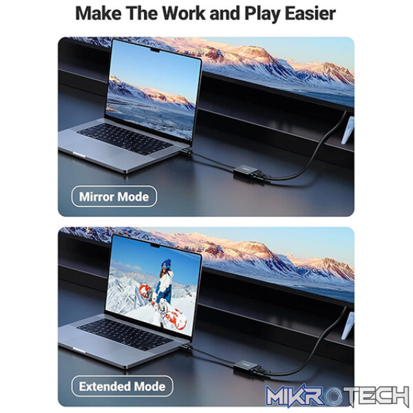 UGreen 40248 HDMI Male to VGA Female with 3.5mm Audio and Micro-USB Power Port and Supports Full HD 1080@60Hz Resolution - Black Colour - Image 3