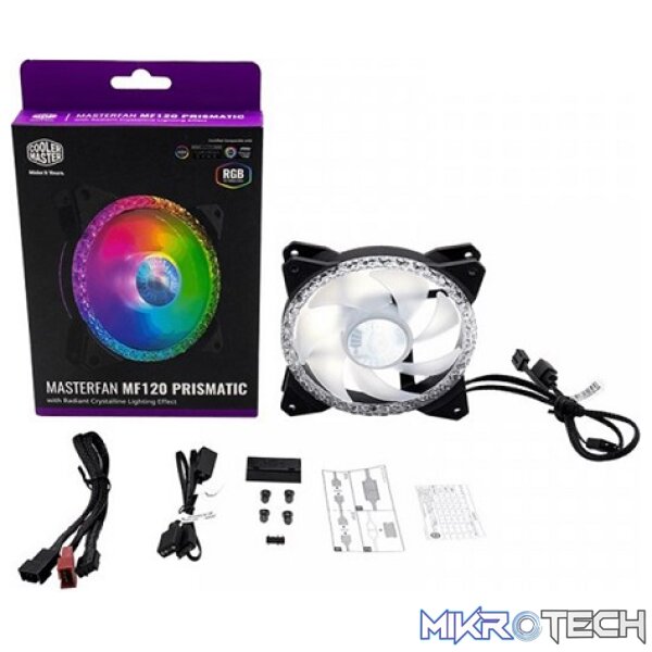 Cooler Master MasterFan MF120MM Prismatic Addressable RGB Case Fan With Tri-Loop ARGB RGB Lighting And Silent Driver IC And Cooling Technology - Black Colour - Image 4