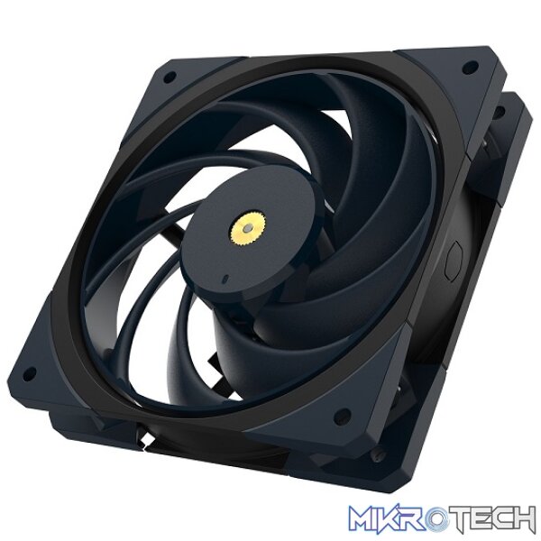 Cooler Master Mobius 120 OC 120mm Case Fan With Ring Blade And Anti-Vibration Mounting Design & Built-in 3 Variable RPM Speed Control (L/M/H) - Black Colour - Image 3