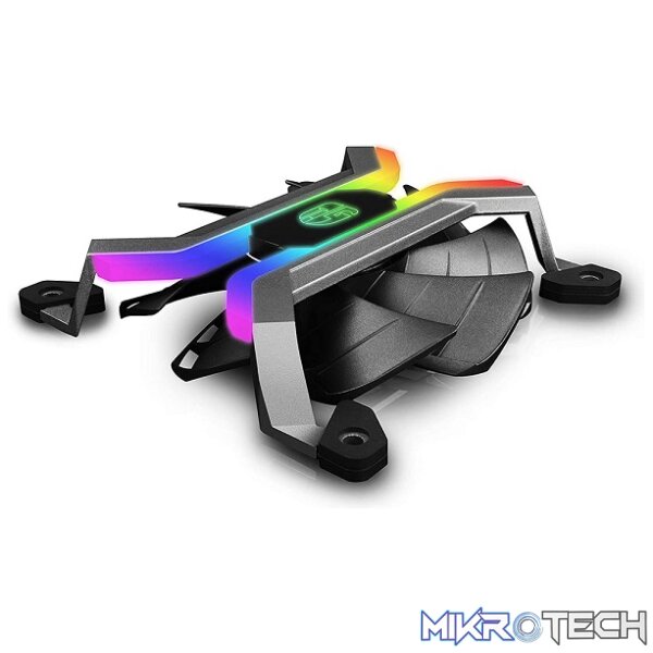 DeepCool MF120 3IN1 Aluminum Frameless Smart RGB Case Fan Set with Double-Layer Fans and Deliver Maximum Airflow - Black Colour - Image 2