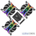 DeepCool MF120 3IN1 Aluminum Frameless Smart RGB Case Fan Set with Double-Layer Fans and Deliver Maximum Airflow - Black Colour - Image 4