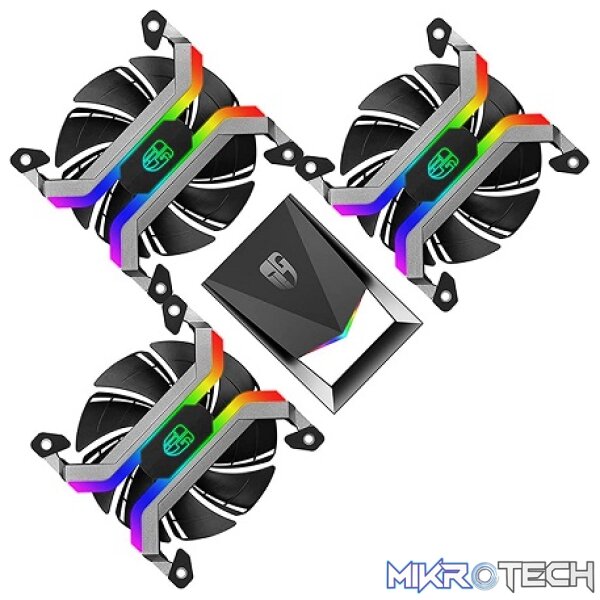 DeepCool MF120 3IN1 Aluminum Frameless Smart RGB Case Fan Set with Double-Layer Fans and Deliver Maximum Airflow - Black Colour - Image 4