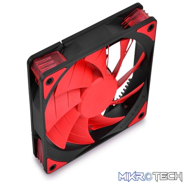 DeepCool TF120MM Case Fan Features Unique Patented 2-Layer Blade Design With Built-in Red LED - Black Colour - Image 3