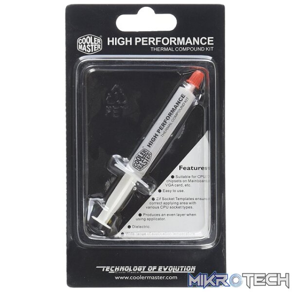 Cooler Master HTK-002 High-Performance Thermal Paste With High Thermal Conductivity And Suitable For CPU And VGA Cards - Grey Colour - Image 4