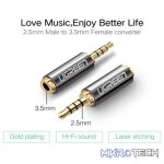 UGreen 20501 2.5mm Male to 3.5mm Female Audio Adapter with Gold-Plated Connector, Metal Casing & Connect 3.5mm Headphone to another device with 2.5mm audio jack - Black Colour - Image 2