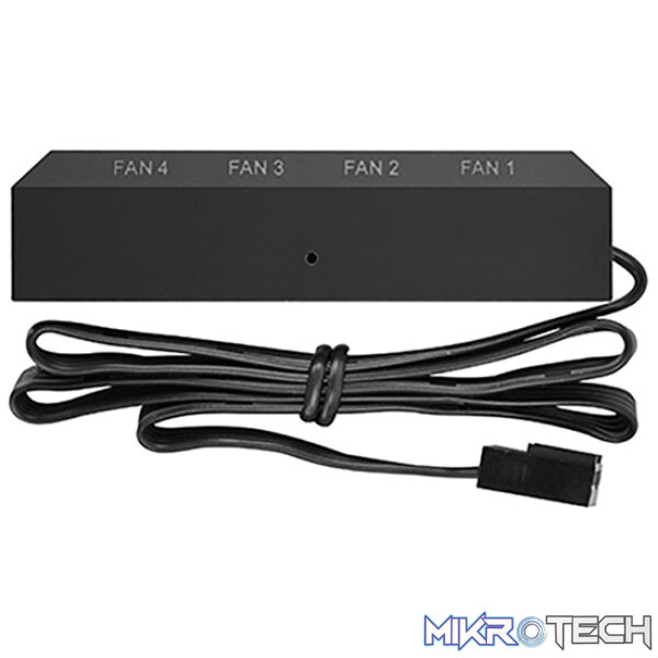 Product DeepCool FH-04 4Port Fan Hub Supports Up to 4X Independent 3/4-Pin Fans & Easy-to-Install - Black Colour - Image 1