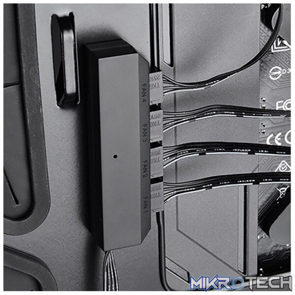DeepCool FH-04 4Port Fan Hub Supports Up to 4X Independent 3/4-Pin Fans & Easy-to-Install - Black Colour - Image 3