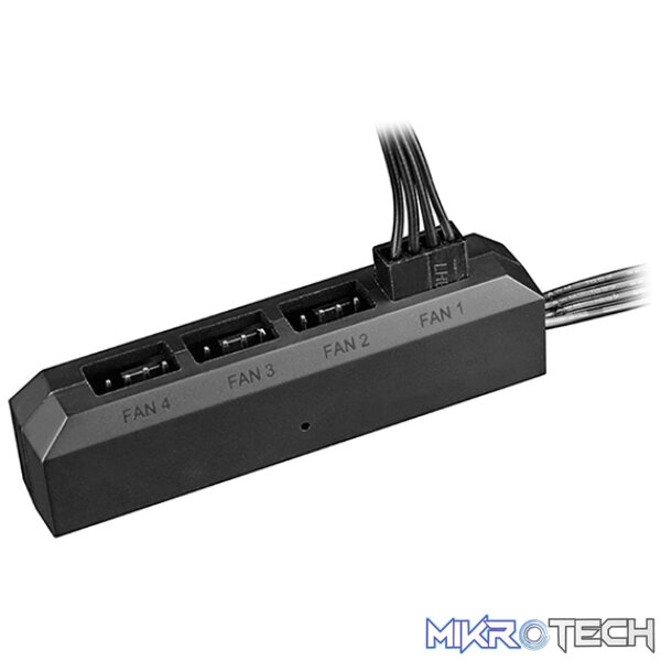 DeepCool FH-04 4Port Fan Hub Supports Up to 4X Independent 3/4-Pin Fans & Easy-to-Install - Black Colour - Image 4