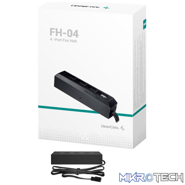 DeepCool FH-04 4Port Fan Hub Supports Up to 4X Independent 3/4-Pin Fans & Easy-to-Install - Black Colour - Image 5