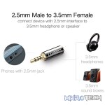 UGreen 20501 2.5mm Male to 3.5mm Female Audio Adapter with Gold-Plated Connector, Metal Casing & Connect 3.5mm Headphone to another device with 2.5mm audio jack - Black Colour - Image 4