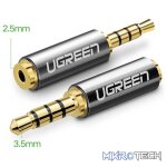 UGreen 20502 3.5mm Male to 2.5mm Female Audio Adapter with Gold-Plated Connectors, Metal Casing and Connect 2.5mm Audio Device to Another Device with 3.5mm Audio Jack - Black Colour - Image 2