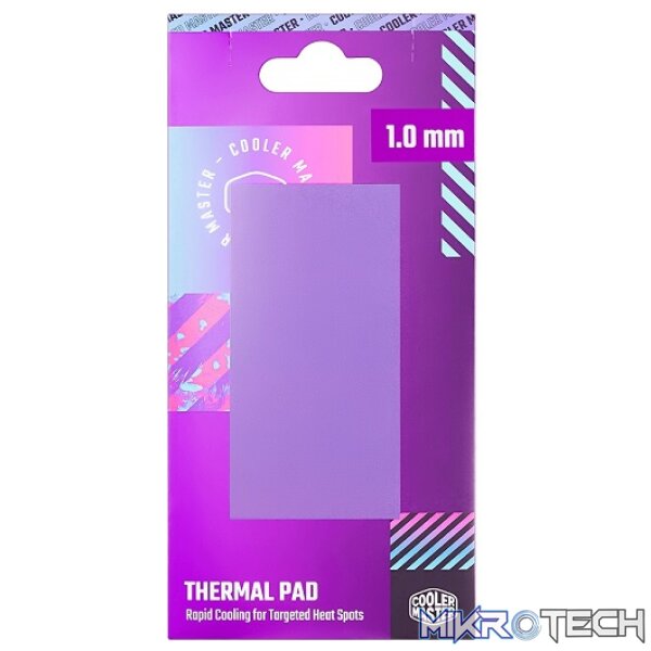 Product Cooler Master 9010 1.0mm Thickness 95X45mm Non-Toxic And Non-Corrosive Double-Sided 1 Piece Thermal Pad With Nano Elements For Wide Range Application Cooling - Purple Colour - Image 1