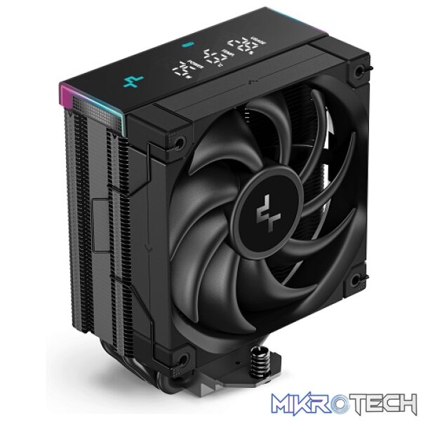 Product DeepCool AK400 Digital Pro Single Tower CPU Air Cooler With 4X Copper HeatPipes And 1X 120mm PWM Low Noise FDB Fans And Low-Profile Magnetic Full Status Digital LCD Display With ARGB LED Strips - Black Colour - Image 1