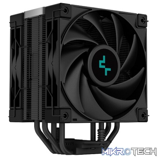 DeepCool AK400 Zero Dark Plus All-Black CPU Air Cooler With 4X Copper Heatpipe Design And 2X 120mm High-Performance Fluid Dynamic Bearing PWM Fans - Pure Black Colour - Image 3