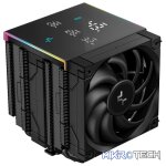 DeepCool AK620 Digital Pro Double Tower CPU Air Cooler With 6X Copper HeatPipes And 2X 120mm PWM Low Noise FDB Fans And Low-Profile Magnetic Full Status Digital LCD Display With ARGB LED Strips - Black Colour
