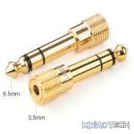 UGreen 20503 6.mm Male to 3.5mm Female Audio Adapter with Gold-Plated Connectors & Connect Headphones to Audio Devices with 6.3mm Port - Gold Colour - Image 2