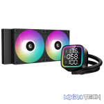 DeepCool LD240BK A-RGB All-In-One CPU Liquid Cooler With CPU Status Digital Display, Brand New 5th Gen Pump And 2X 120mm FD12 HB PWM Fans And Max. 280W TDP - Black Colour