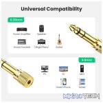 UGreen 20503 6.mm Male to 3.5mm Female Audio Adapter with Gold-Plated Connectors & Connect Headphones to Audio Devices with 6.3mm Port - Gold Colour - Image 3