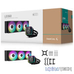 DeepCool LD360BK A-RGB All-In-One CPU Liquid Cooler With CPU Status Digital Display, Brand New 5th Gen Pump And 3X 120mm FD12 HB PWM Fans And Max. 300W TDP - Black Colour - Image 3