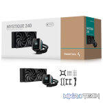 DeepCool Mystique 240BK All-In-One CPU Liquid Cooler With CPU Status Digital Display, Latest 5th Gen Pump With A-RGB LED Side And 2X 120mm FDB PWM Black Fans And Max. 280W TDP - Black Colour - Image 4