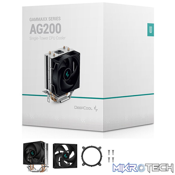 DeepCool AG200 Single-Tower CPU Air Cooler With 2X Direct Contact Copper Heatpies And 1X 92mm Hydro Bearing PWM Fan - Black Colour - Image 5