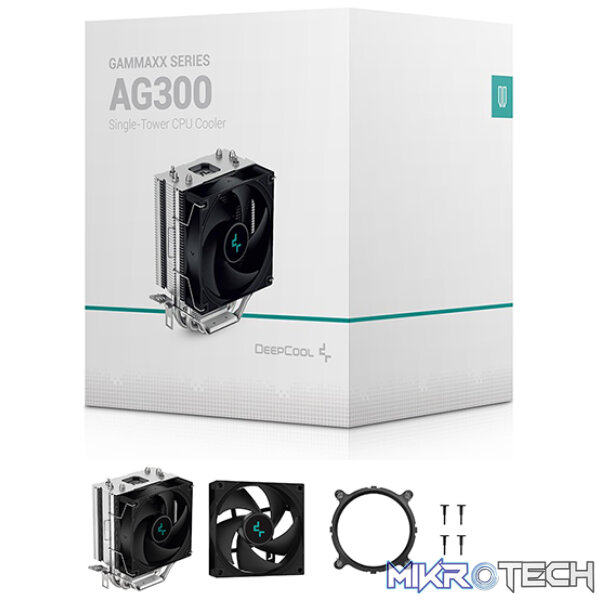 DeepCool AG300 Single-Tower CPU Air Cooler With 3X Direct Contact Heatpipes And 1X 92mm Hydro Bearing PWM Fan - Black Colour - Image 5
