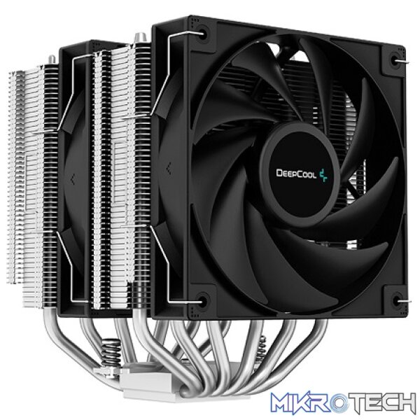 Product DeepCool AG620 Dual Tower Power Performance CPU Air Cooler With 6X Balanced Bi-Directional Heatpipe Technology and 2X 120mm PWM Fans - Black Colour - Image 1