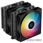 DeepCool AG620 BK ARGB Dual Tower CPU Air Cooler With 6X Balanced Bi-Directional Heatpipe Technology and 2X 120mm A-RGB Fans - Black Colour