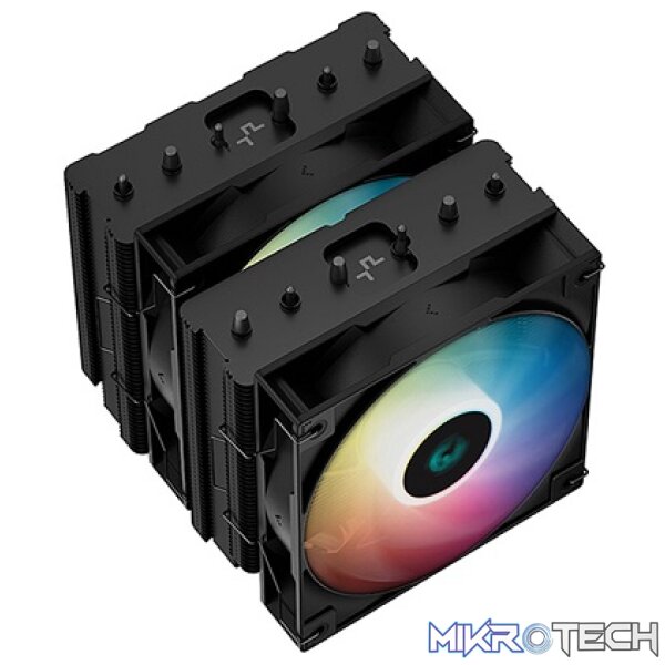 DeepCool AG620 BK ARGB Dual Tower CPU Air Cooler With 6X Balanced Bi-Directional Heatpipe Technology and 2X 120mm A-RGB Fans - Black Colour - Image 3