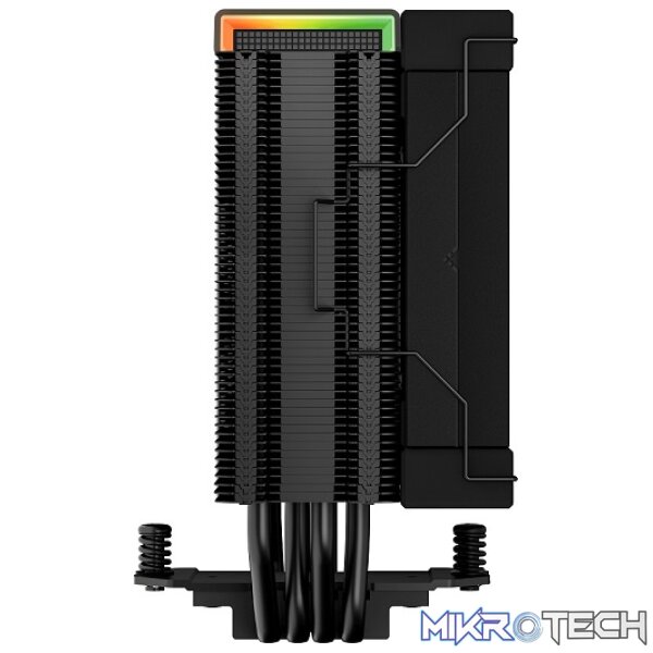 DeepCool AK400 Digital All-Black Single Tower CPU Air Cooler With 4X Copper HeatPipes And 1X 120mm PWM Low Noise FDB Fans And Low-Profile Magnetic Status LCD Display With ARGB LED Strips - Black Colour - Image 3