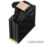 DeepCool AK400 Digital All-Black Single Tower CPU Air Cooler With 4X Copper HeatPipes And 1X 120mm PWM Low Noise FDB Fans And Low-Profile Magnetic Status LCD Display With ARGB LED Strips - Black Colour - Image 4