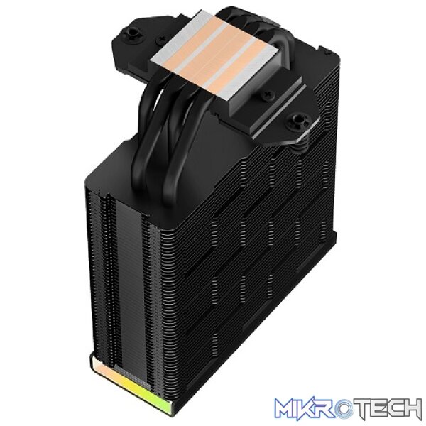 DeepCool AK400 Digital All-Black Single Tower CPU Air Cooler With 4X Copper HeatPipes And 1X 120mm PWM Low Noise FDB Fans And Low-Profile Magnetic Status LCD Display With ARGB LED Strips - Black Colour - Image 4