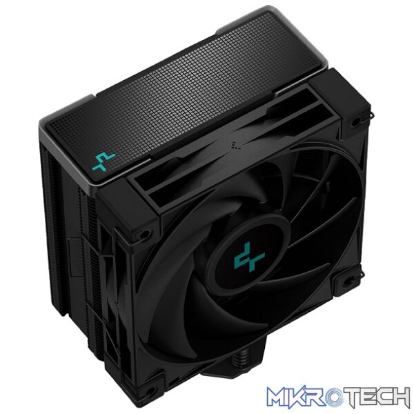 Product DeepCool AK400 Zero Dark All-Black CPU Air Cooler With 4X Copper Heatpipe Design And 1X 120mm High-Performance Fluid Dynamic Bearing PWM Fans - Black Colour - Image 1