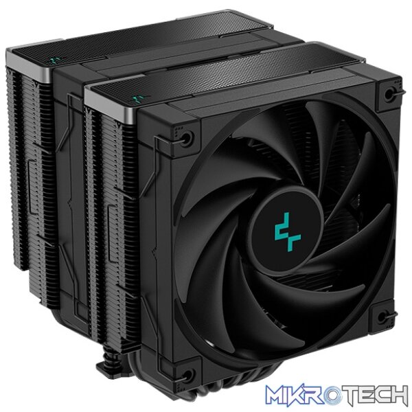 Product DeepCool AK620 Zero Dark All-Black Dual Tower CPU Air Cooler With 6X Copper HeDeepCool AK620 Zero Dark All-Black Dual Tower CPU Air Cooler With 6X Copper HeatPipes And 2X 120mm PWM Low Noise FDB Fans And 260W (Max) TDP - Black Colour - Image 1