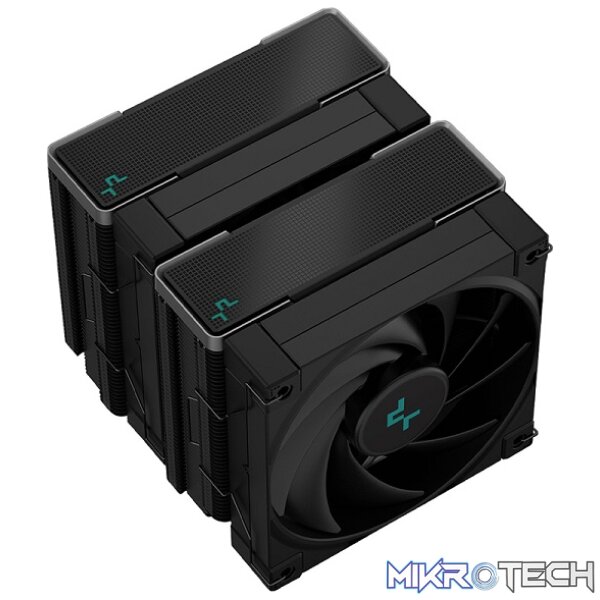 DeepCool AK620 Zero Dark All-Black Dual Tower CPU Air Cooler With 6X Copper HeDeepCool AK620 Zero Dark All-Black Dual Tower CPU Air Cooler With 6X Copper HeatPipes And 2X 120mm PWM Low Noise FDB Fans And 260W (Max) TDP - Black Colour - Image 3