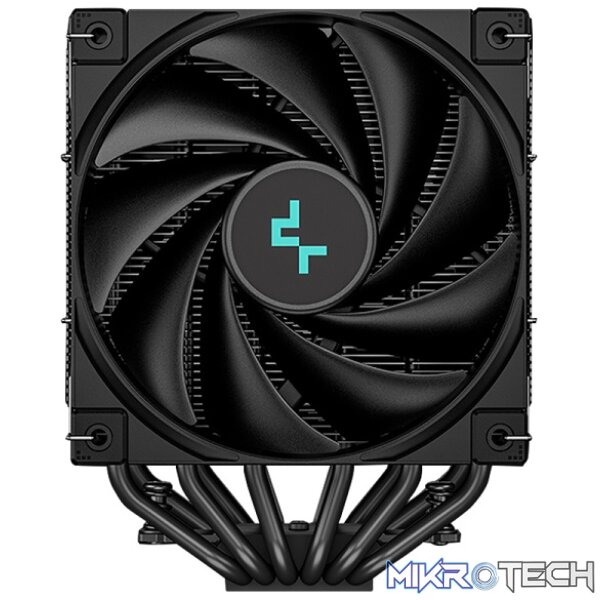 DeepCool AK620 Zero Dark All-Black Dual Tower CPU Air Cooler With 6X Copper HeDeepCool AK620 Zero Dark All-Black Dual Tower CPU Air Cooler With 6X Copper HeatPipes And 2X 120mm PWM Low Noise FDB Fans And 260W (Max) TDP - Black Colour - Image 4