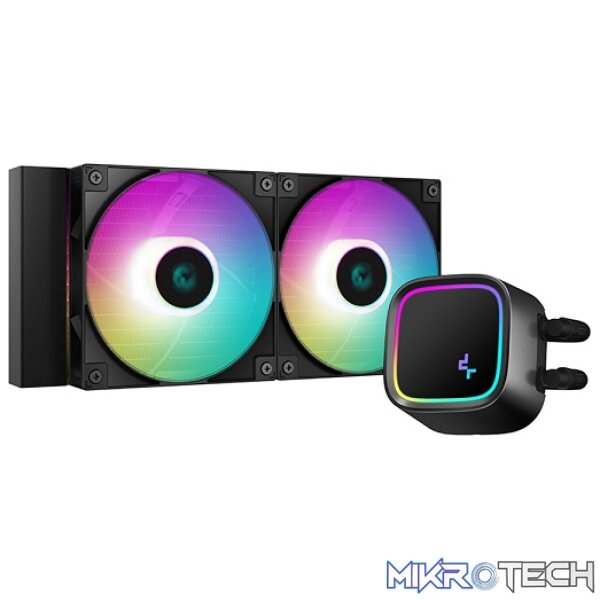 Product DeepCool LE520BK ARGB AIO CPU Liquid Cooler With New High-Performance ARGB Hydro Bearing PWM Fans And 240mm Radiator And Heat Dissipation Power of 220W - Black Colour - Image 1