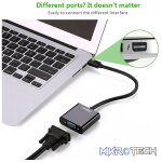 UGreen 10459 Mini DisplayPort Male to VGA W/O Audio Female Adapter with Gold-Plated Connectors & Supports Resolution up to 1080P@60Hz - Black Colour - Image 4